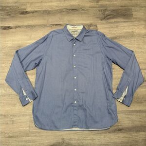 Ted Baker Men's Blue Patterned Button Down Shirt